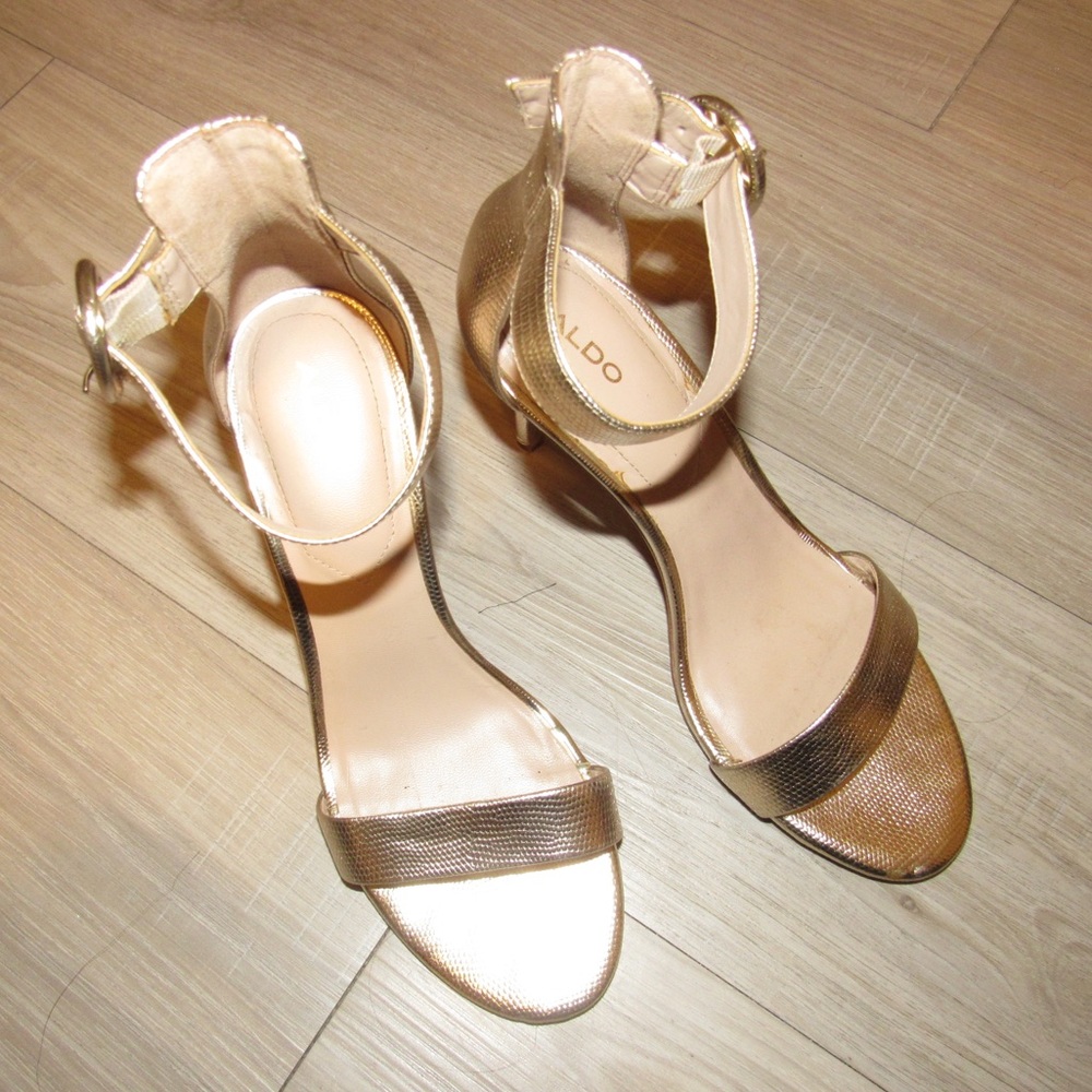 Aldo Gold Open Toe Heels